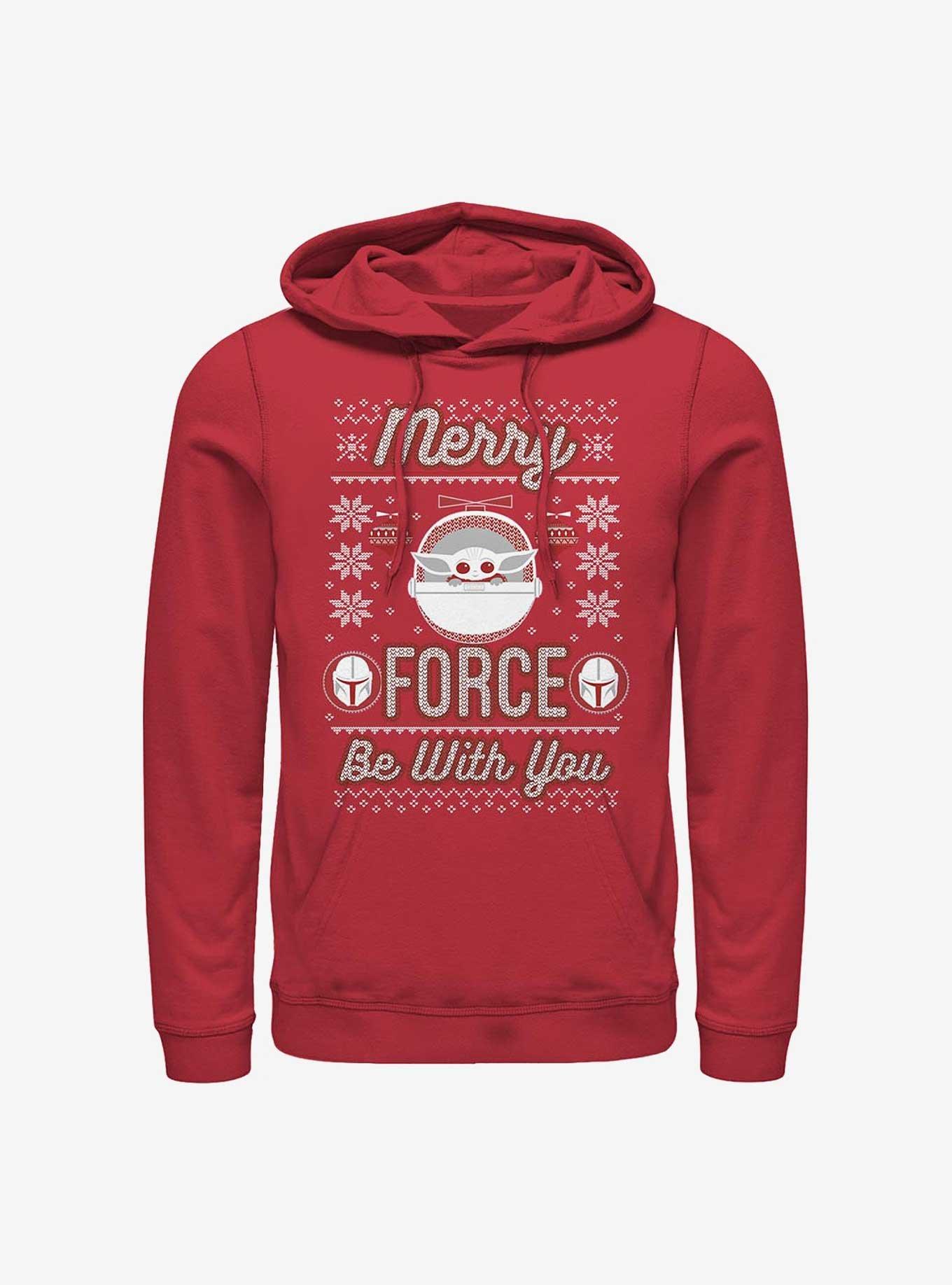 Star Wars The Mandalorian Merry Force The Child Hoodie, RED, hi-res