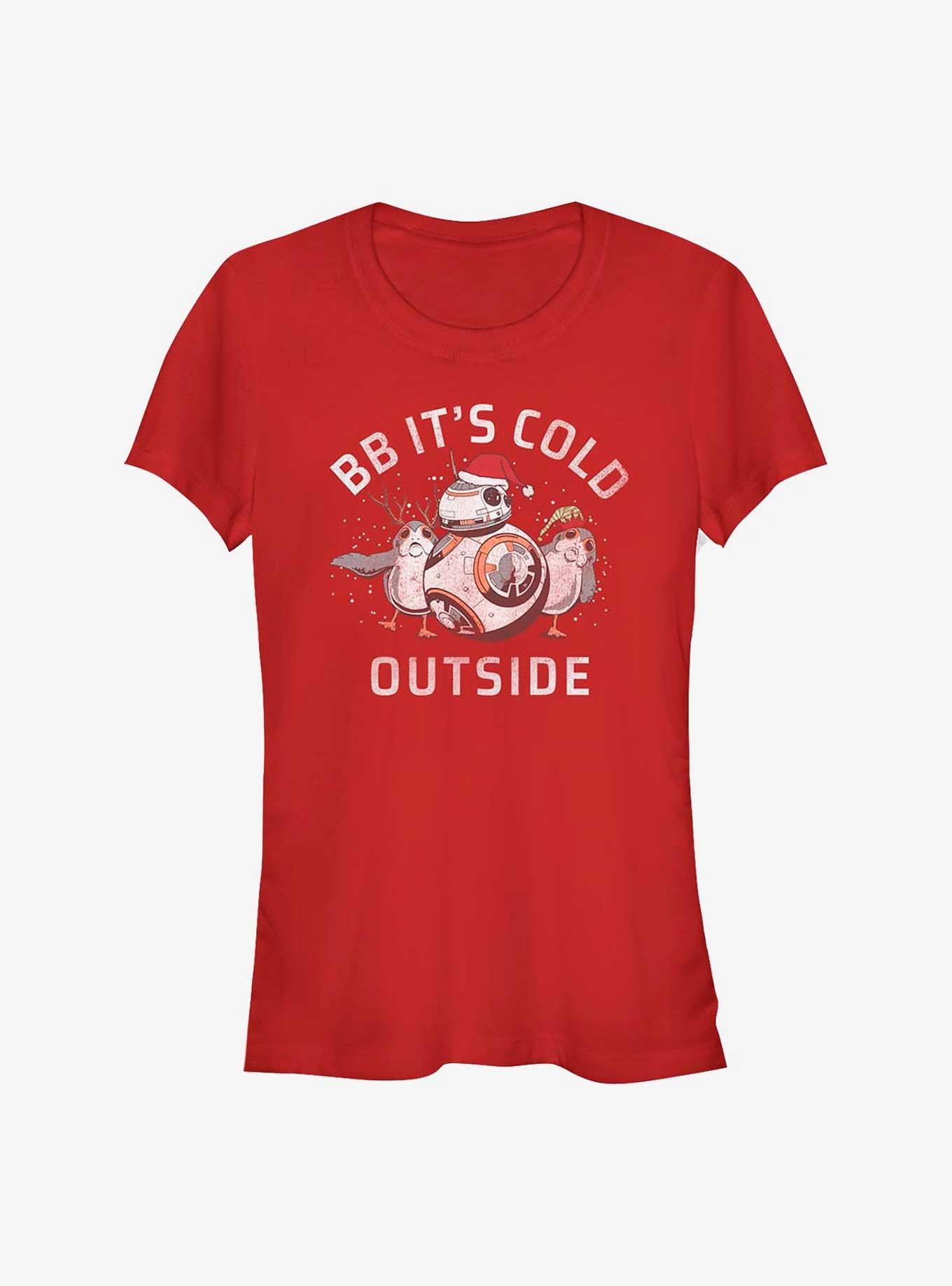 Star Wars: The Last Jedi BB It's Cold Girls T-Shirt, RED, hi-res