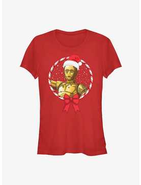 Star Wars: The Rise Of Skywalker C-3Po Candy Cane Girls T-Shirt, , hi-res