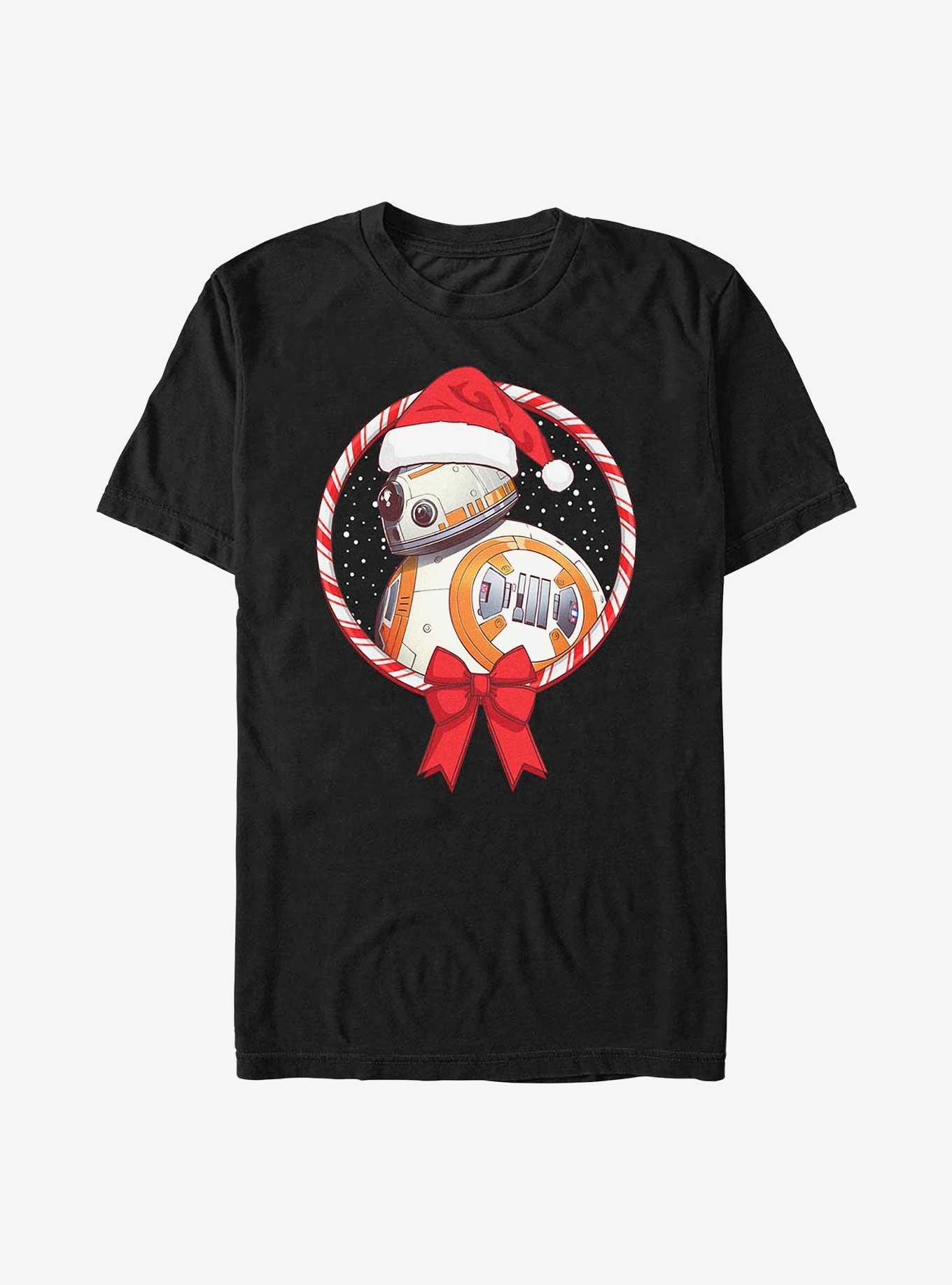 Star Wars: The Rise Of Skywalker Bb-8 Candy Cane T-Shirt, BLACK, hi-res