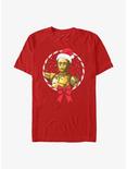 Star Wars: The Rise Of Skywalker C-3Po Candy Cane T-Shirt, RED, hi-res
