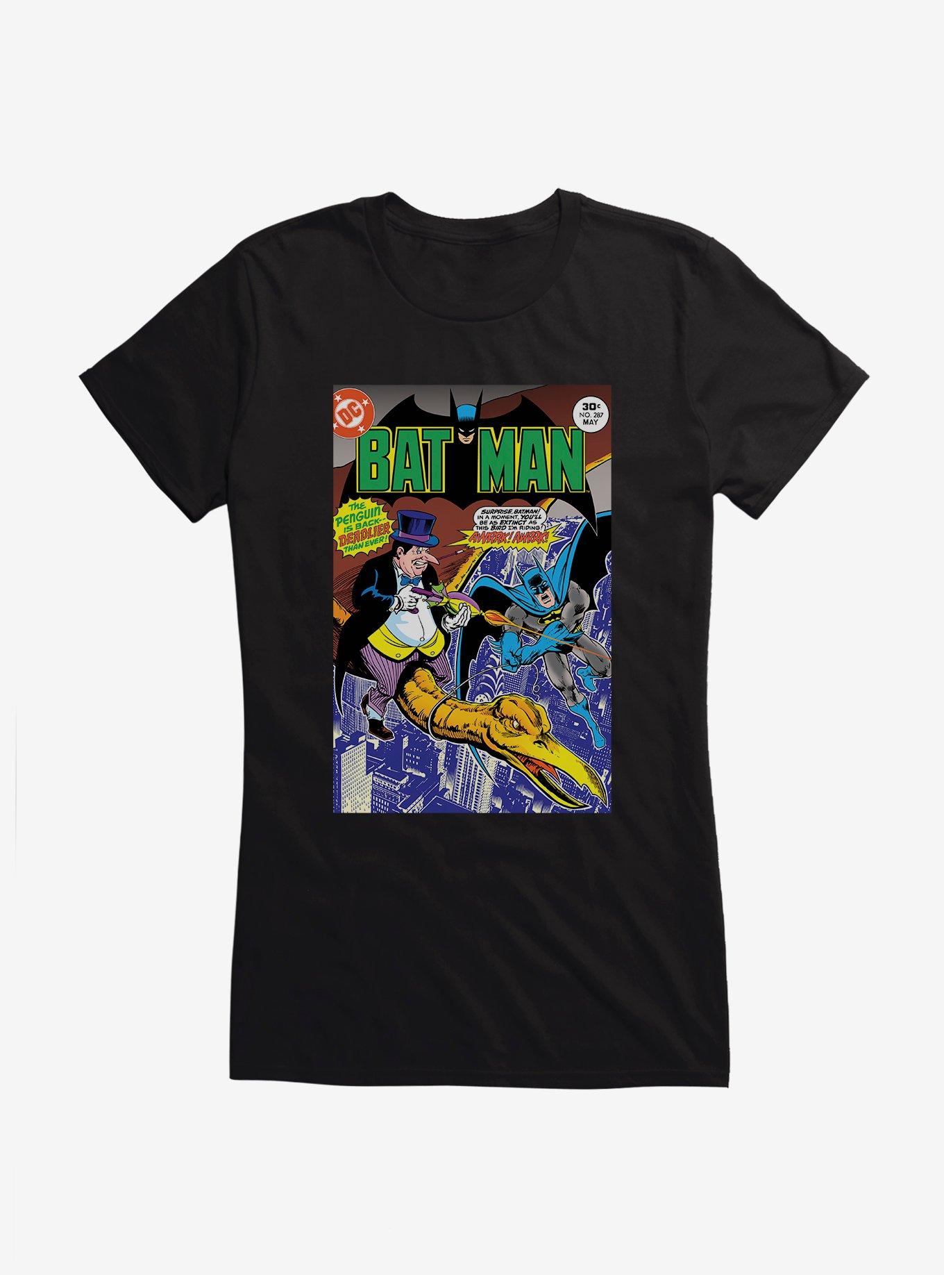 Batman The Penguin Comic Book Cover Girls T-Shirt, BLACK, hi-res