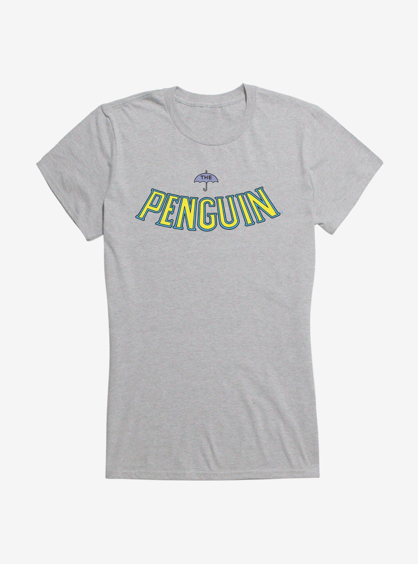 Batman The Penguin Umbrella Logo Girls T-Shirt, HEATHER, hi-res