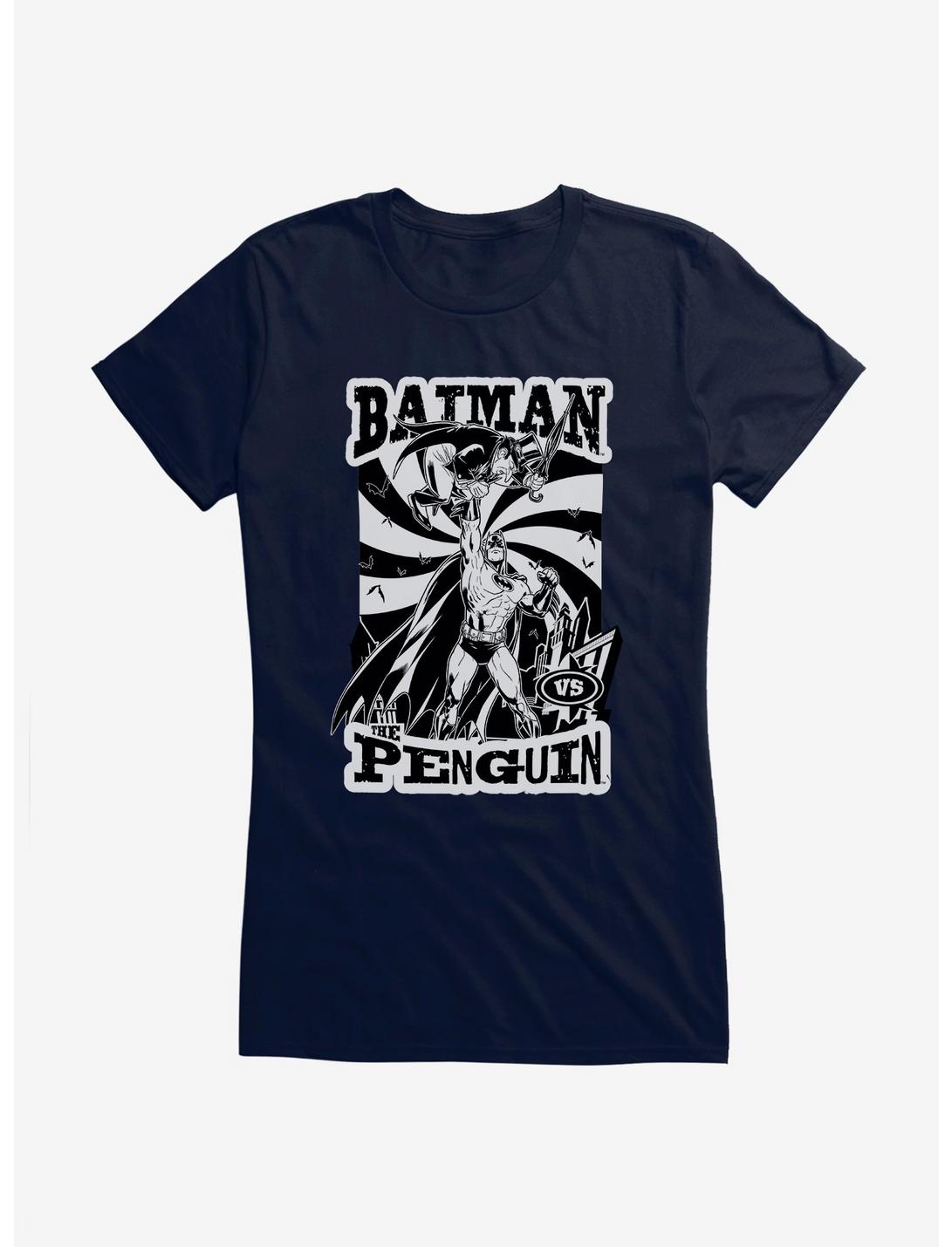 Batman The Penguin Vs Epic Battle Girls T-Shirt, NAVY, hi-res