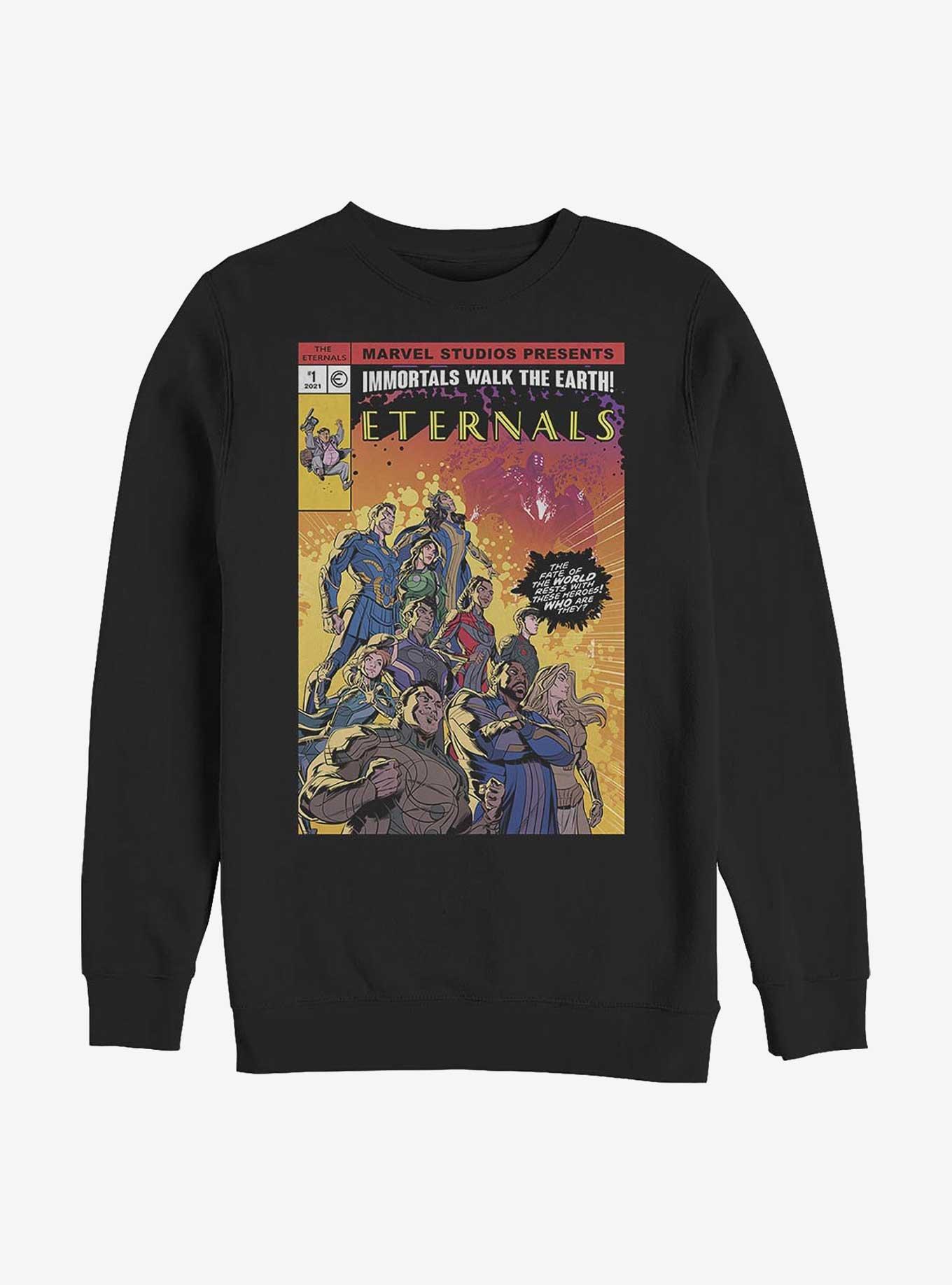 Marvel Eternals Halftone Comic Book Cover Sweatshirt, BLACK, hi-res