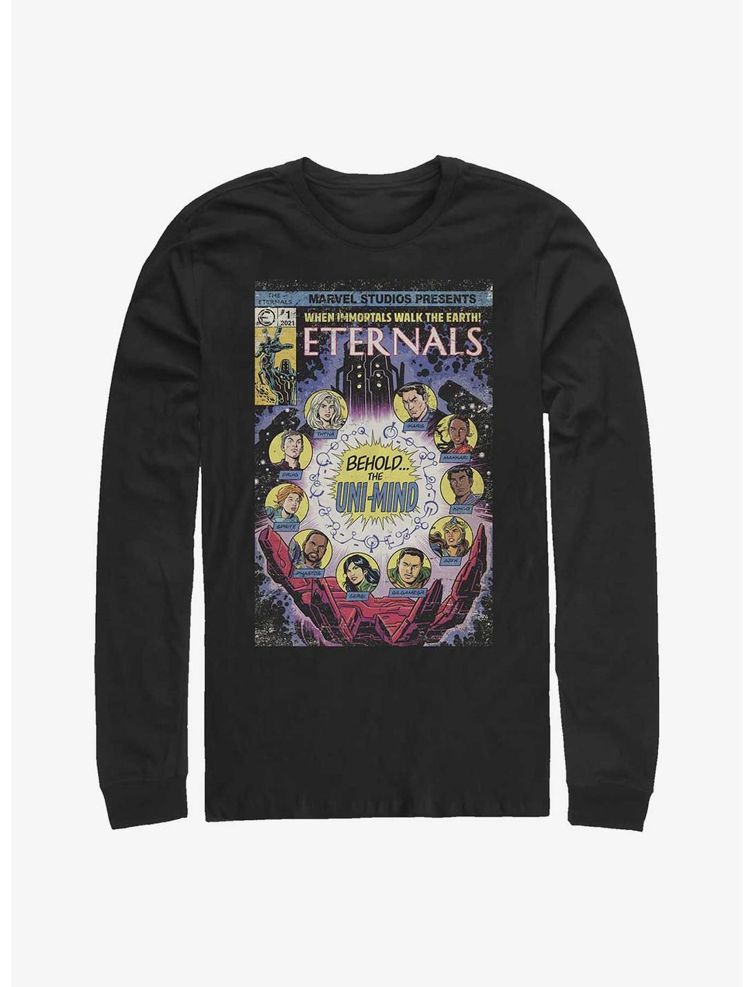Marvel Eternals Vintage Comic Book Cover The Uni-Mind Long-Sleeve T-Shirt, BLACK, hi-res