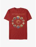 Marvel Eternals Circular Gold Group T-Shirt, RED, hi-res