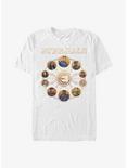 Marvel Eternals Circular Gold Group T-Shirt, WHITE, hi-res