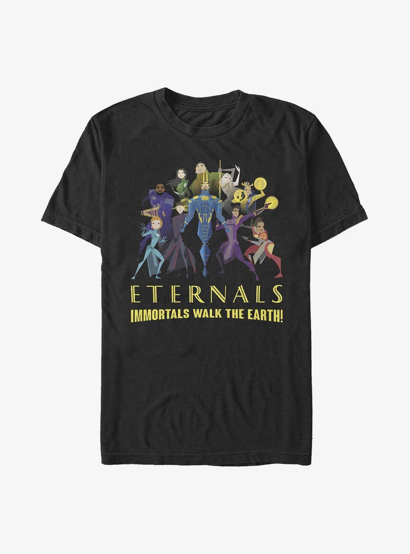 Marvel Eternals Cartoon Group Shot T-Shirt, BLACK, hi-res
