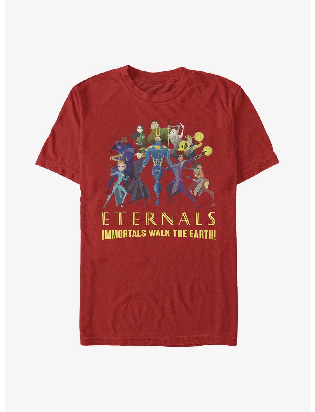 Marvel Eternals Cartoon Group Shot T-Shirt, RED, hi-res