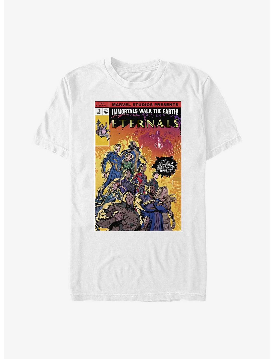 Marvel Eternals Halftone Comic Book Cover T-Shirt, WHITE, hi-res