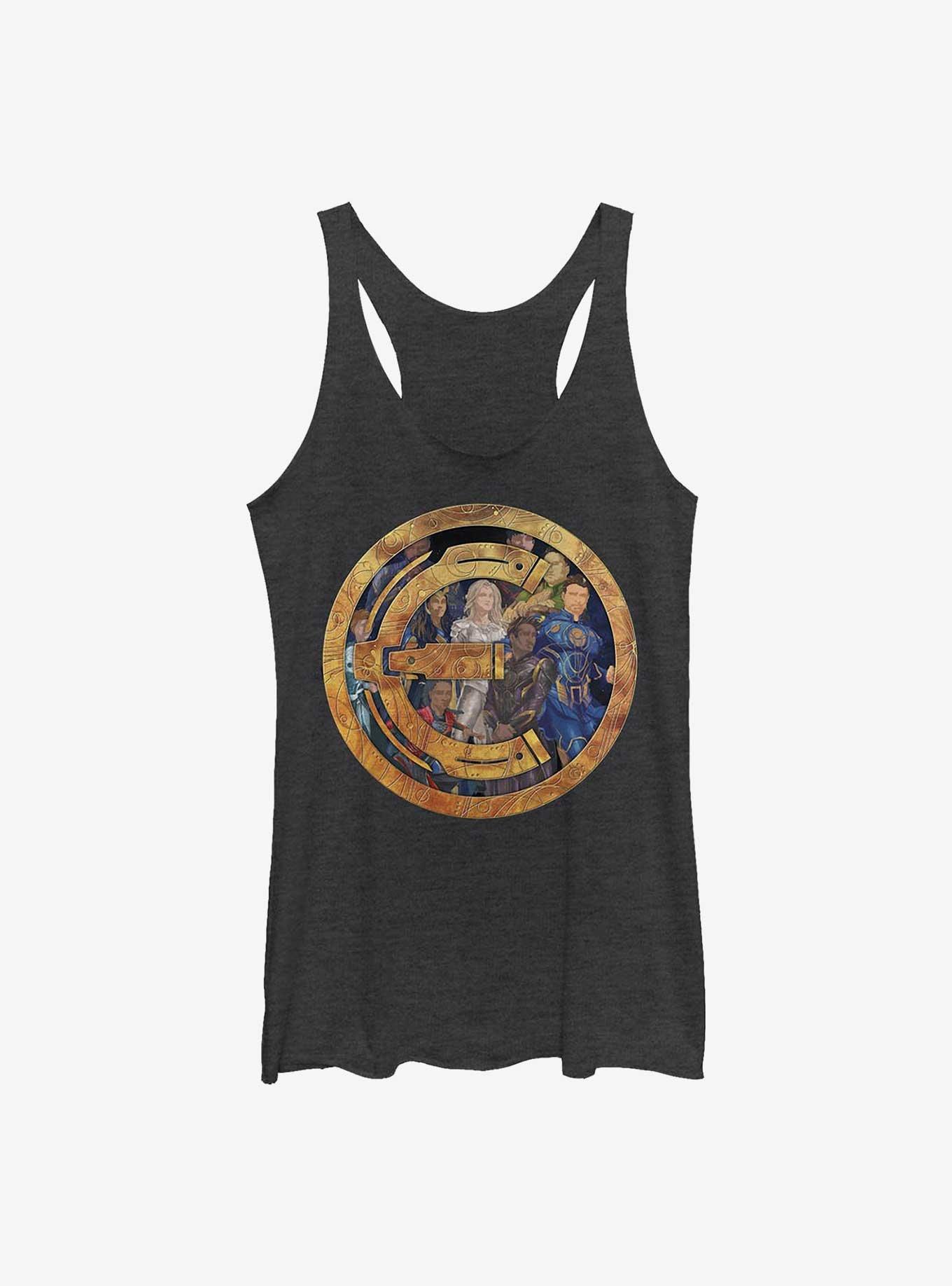 Marvel Eternals Badge Group Shot Womens Tank Top, BLK HTR, hi-res