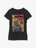 Marvel Eternals Halftone Comic Book Cover Youth Girls T-Shirt, BLACK, hi-res