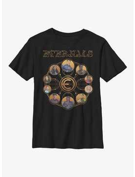 Marvel Eternals Circular Gold Group Youth T-Shirt, , hi-res