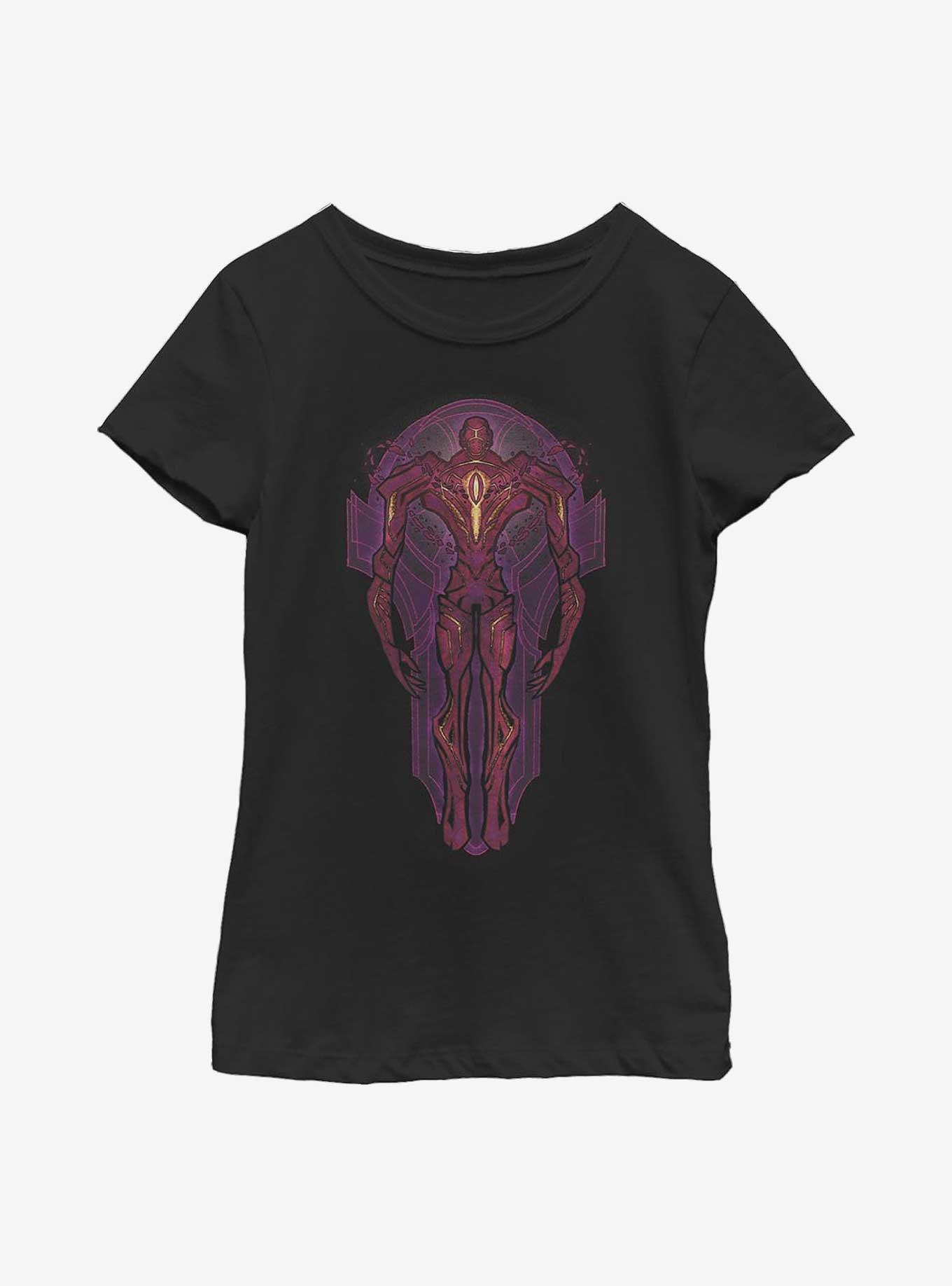 Marvel Eternals Stained Glass Celestial Youth Girls T-Shirt, BLACK, hi-res