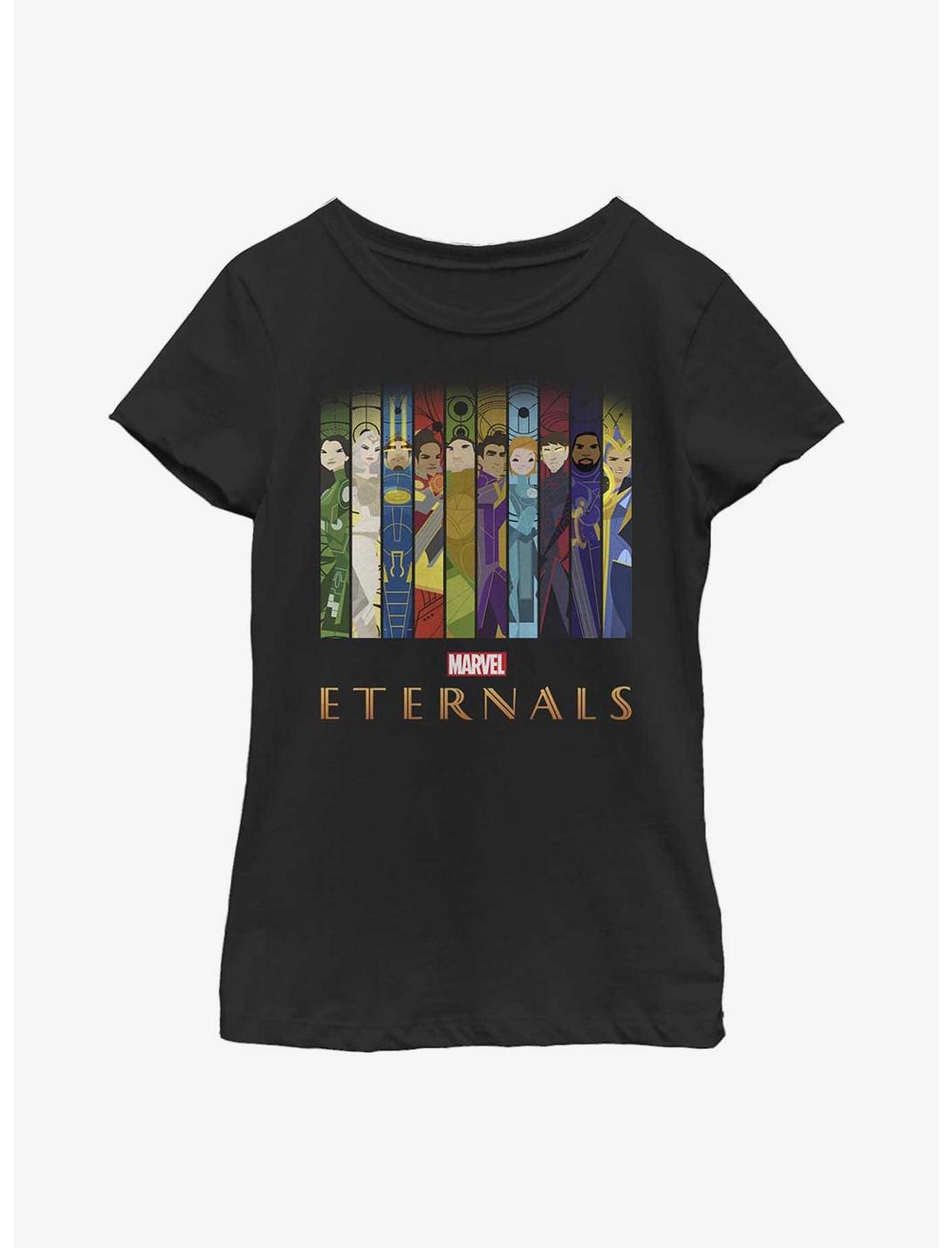 Marvel Eternals Vertical Panels Youth Girls T-Shirt, BLACK, hi-res