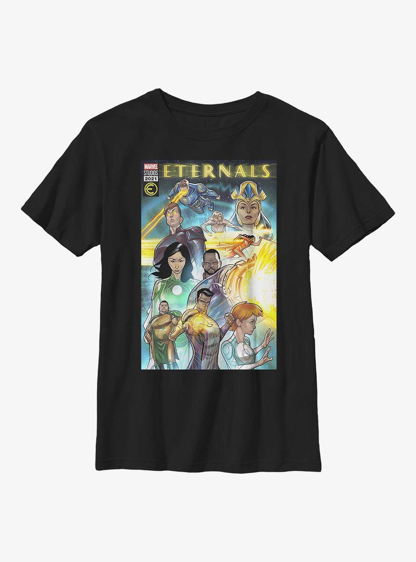 Marvel Eternals Comic Book Cover Youth T-Shirt, BLACK, hi-res