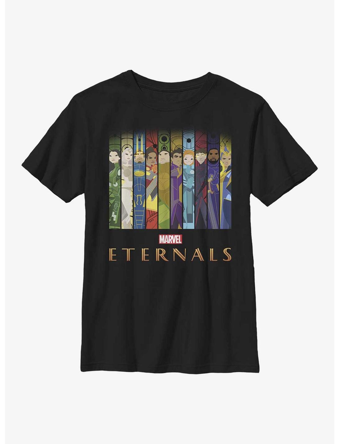 Marvel Eternals Vertical Panels Youth T-Shirt, BLACK, hi-res