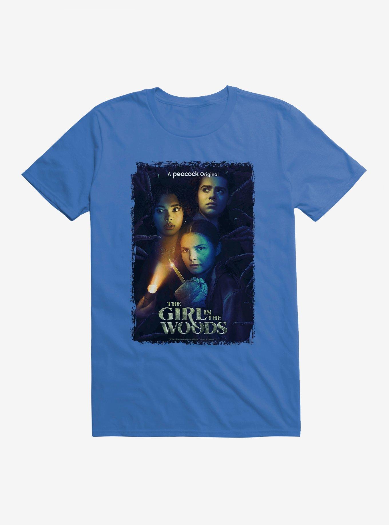 Peacock TV Girl In The Woods Series Poster T-Shirt, ROYAL BLUE, hi-res