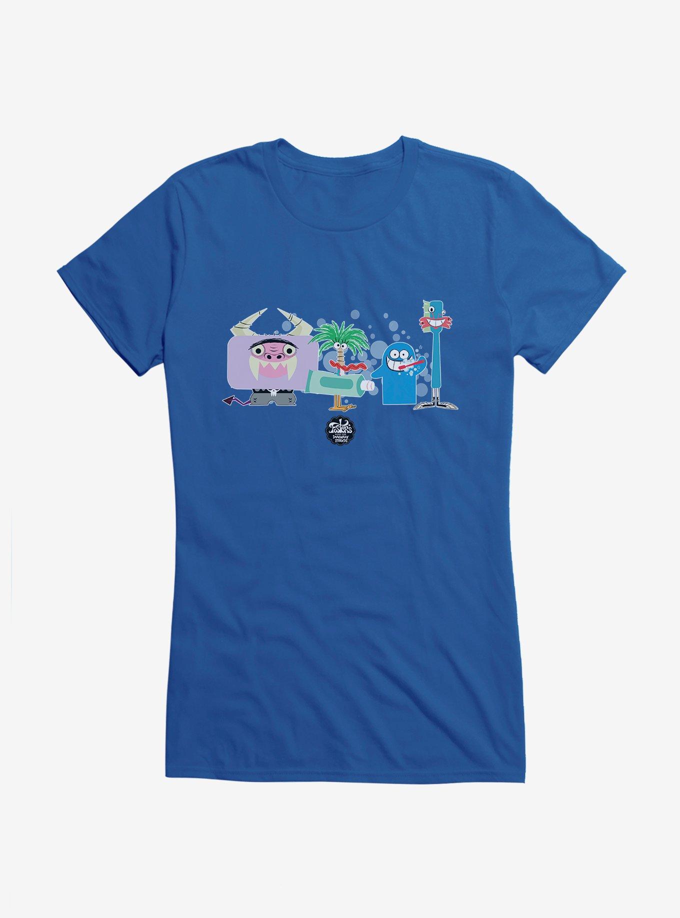 Foster's Home For Imaginary Friends Monsters Brushing Teeth Girls T-Shirt, ROYAL, hi-res