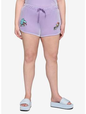The Powerpuff Girls Lavender Velour Girls Lounge Shorts Plus Size, , hi-res