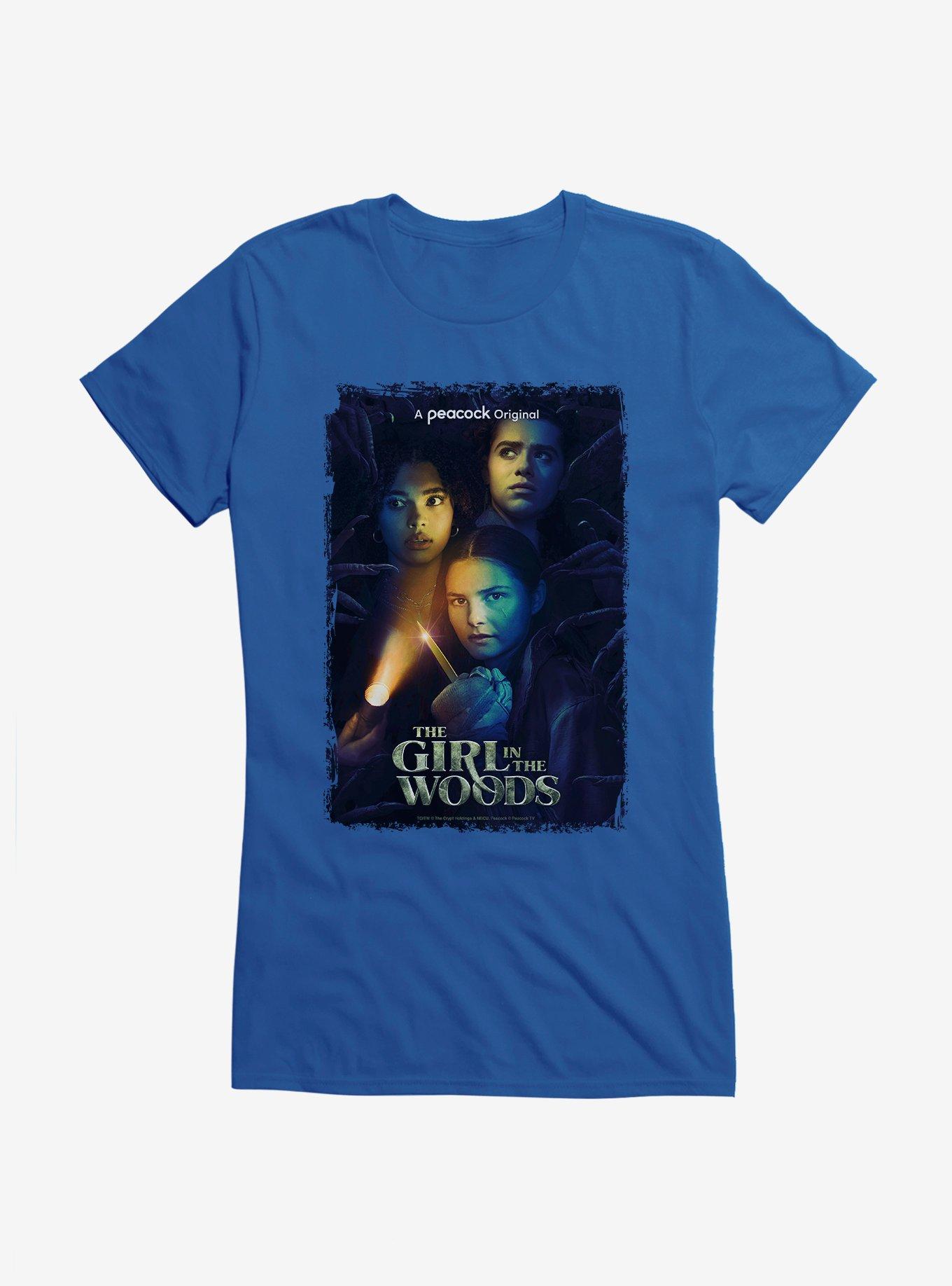 Peacock TV Girl In The Woods Series Poster Girls T-Shirt, ROYAL, hi-res