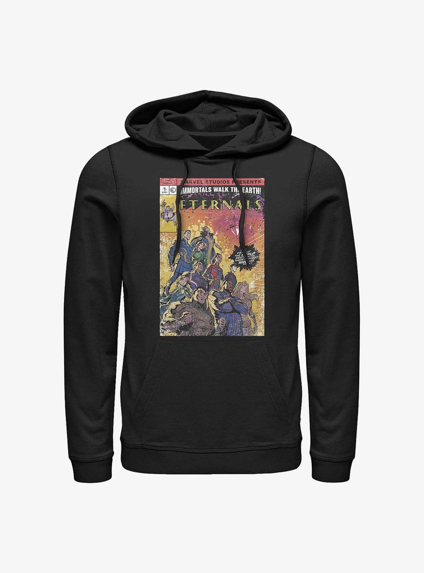 Marvel Eternals Vintage Style Comic Book Cover Hoodie, BLACK, hi-res