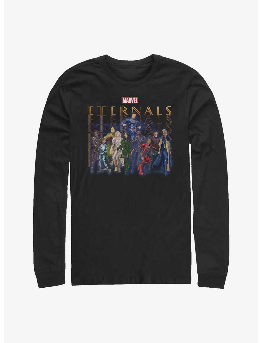 Marvel Eternals Eternals Group Repeating Long-Sleeve T-Shirt, BLACK, hi-res