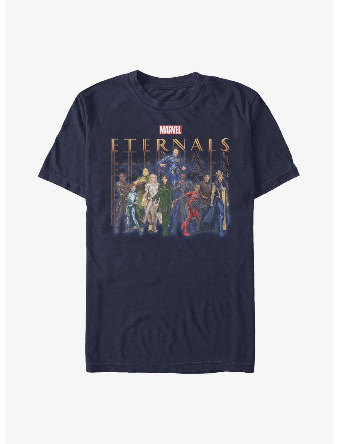 Marvel Eternals Eternals Group Repeating T-Shirt, NAVY, hi-res