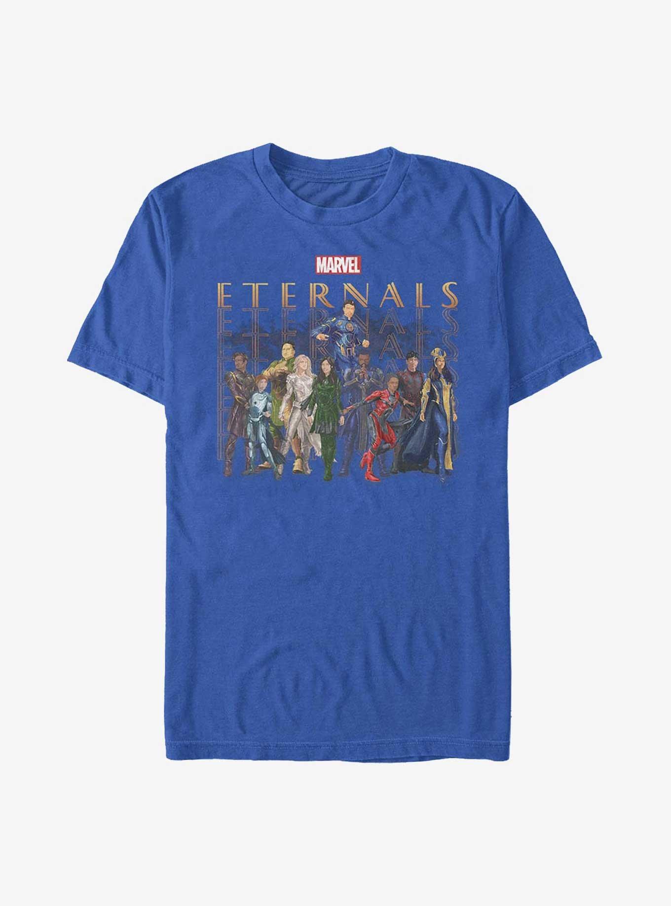 Marvel Eternals Eternals Group Repeating T-Shirt, ROYAL, hi-res