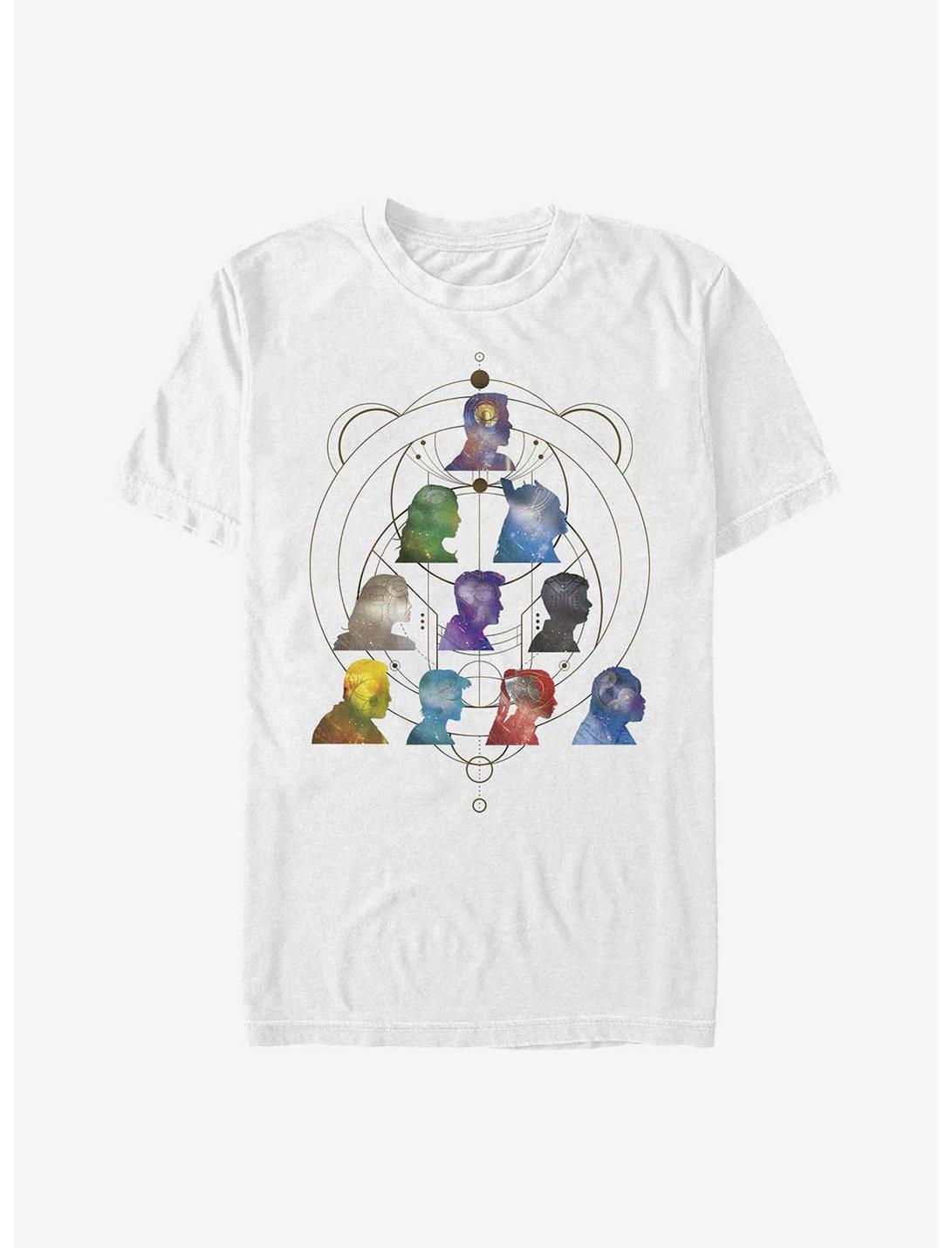 Marvel Eternals Silhouette Heads Pyramid T-Shirt, WHITE, hi-res