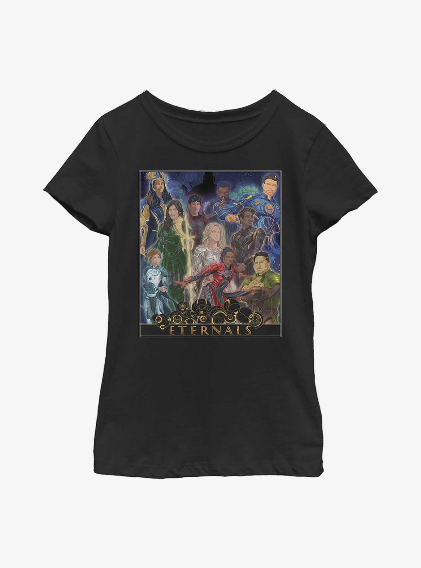 Marvel Eternals Gold Frame Poster Youth Girls T-Shirt, , hi-res