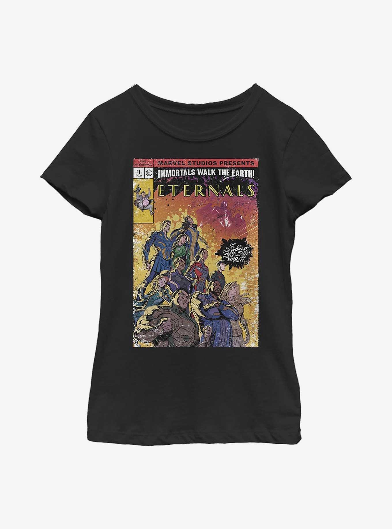 Marvel Eternals Vintage Style Comic Book Cover Youth Girls T-Shirt, , hi-res