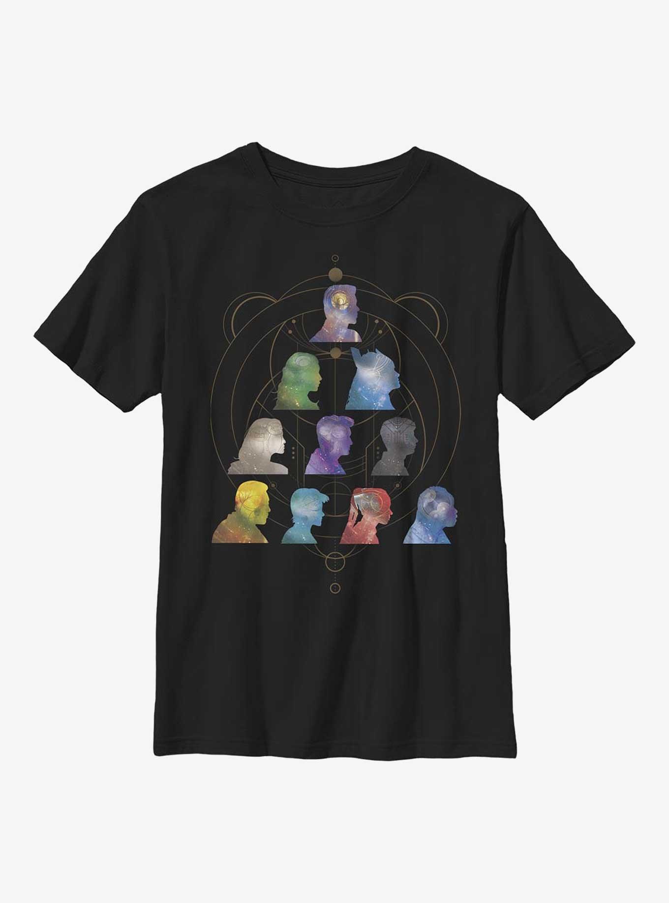 Marvel Eternals Silhouette Heads Pyramid Youth T-Shirt, , hi-res