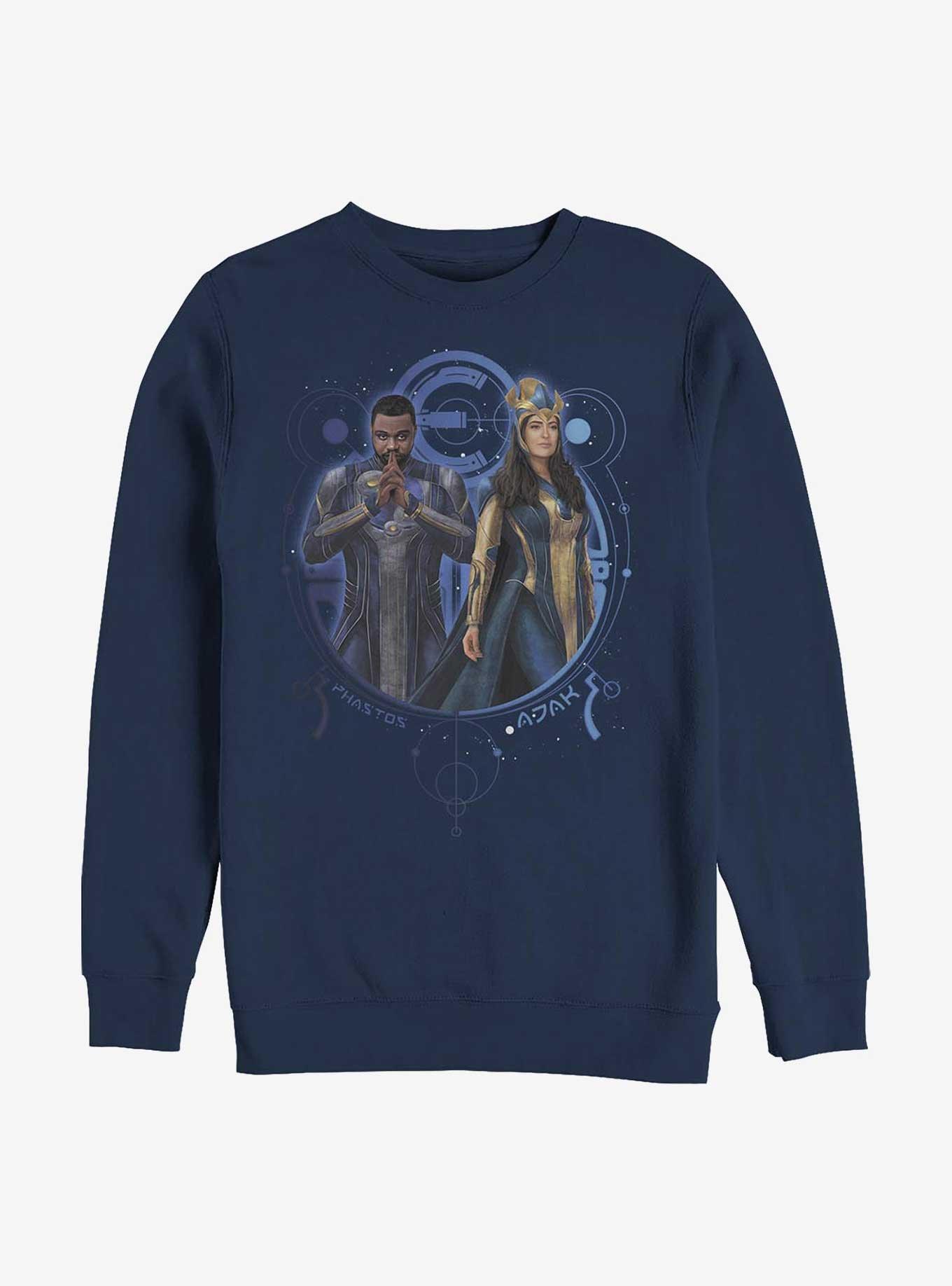 Marvel Eternals Phastos & Ajak Duo Sweatshirt, NAVY, hi-res