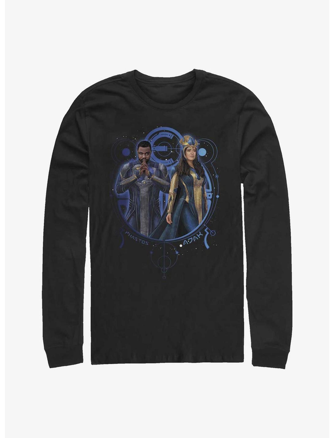 Marvel Eternals Phastos & Ajak Duo Long-Sleeve T-Shirt, BLACK, hi-res