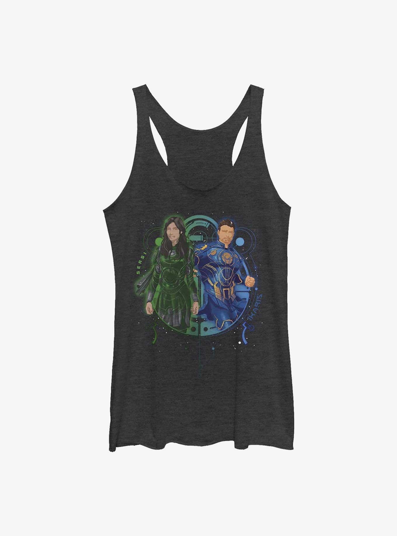 Marvel Eternals Sersi & Ikaris Duo Womens Tank Top, BLK HTR, hi-res