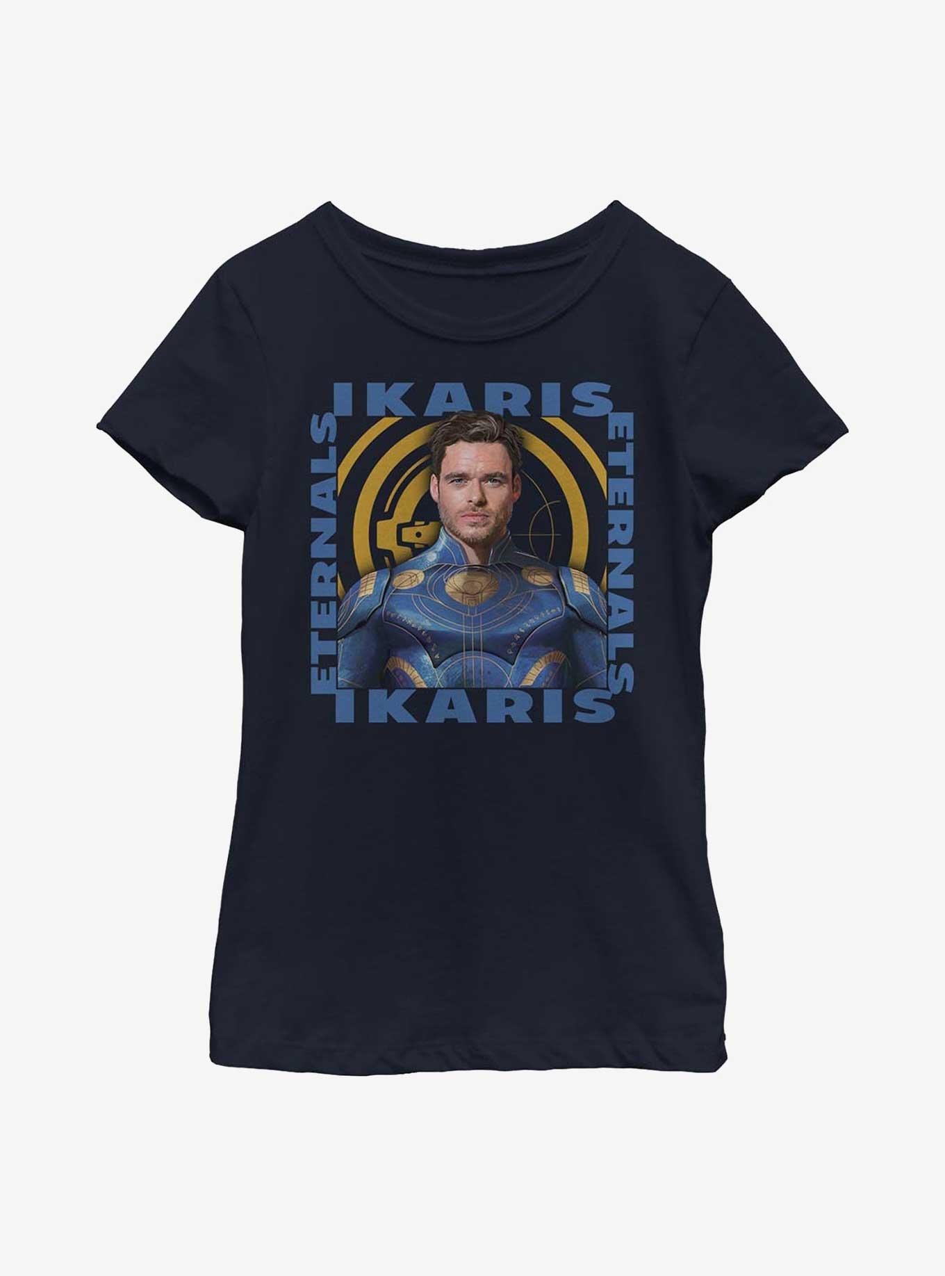 Marvel Eternals Ikaris hero Box Youth Girls T-Shirt, NAVY, hi-res