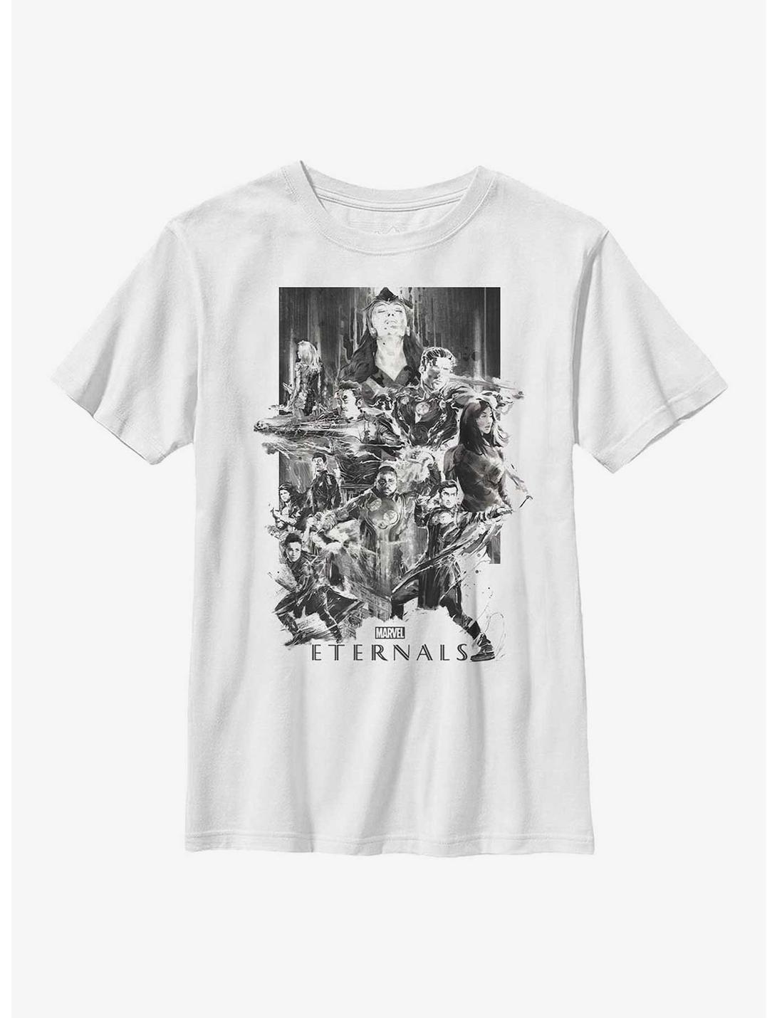 Marvel Eternals Paint Splatter Poster Youth T-Shirt, WHITE, hi-res
