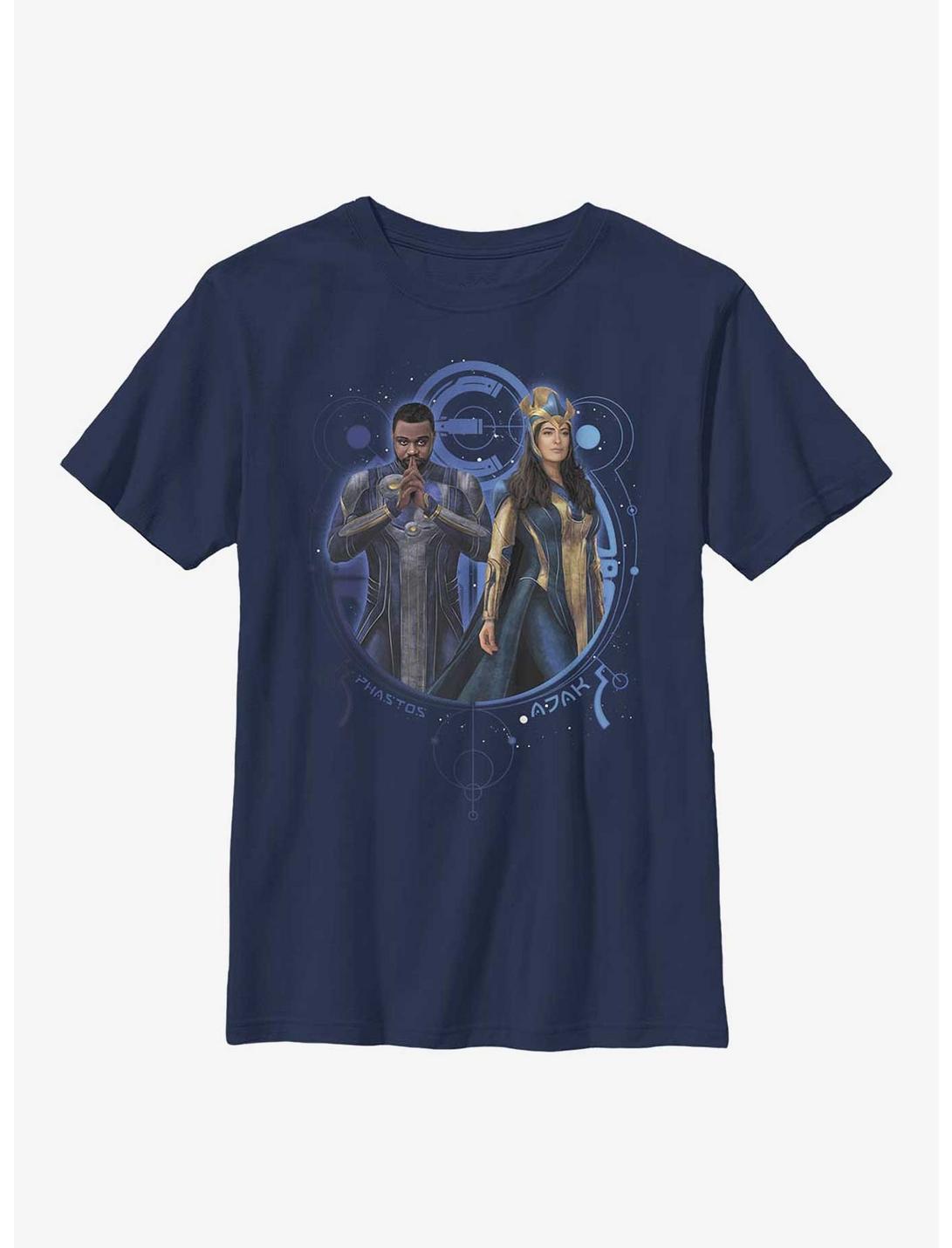 Marvel Eternals Phastos & Ajak Duo Youth T-Shirt, NAVY, hi-res