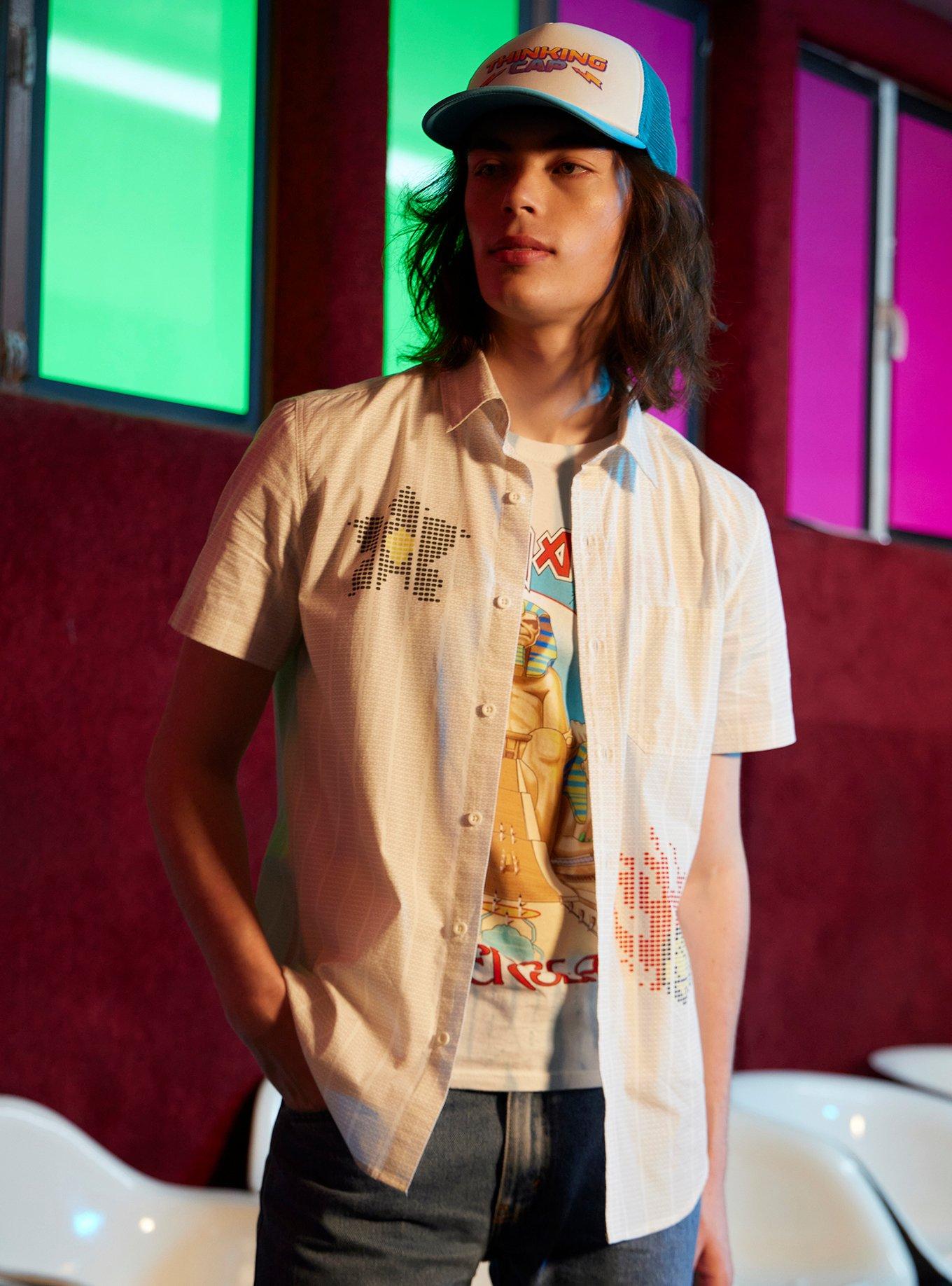 Our Universe Stranger Things Scantron Woven Button-Up, MULTI, hi-res