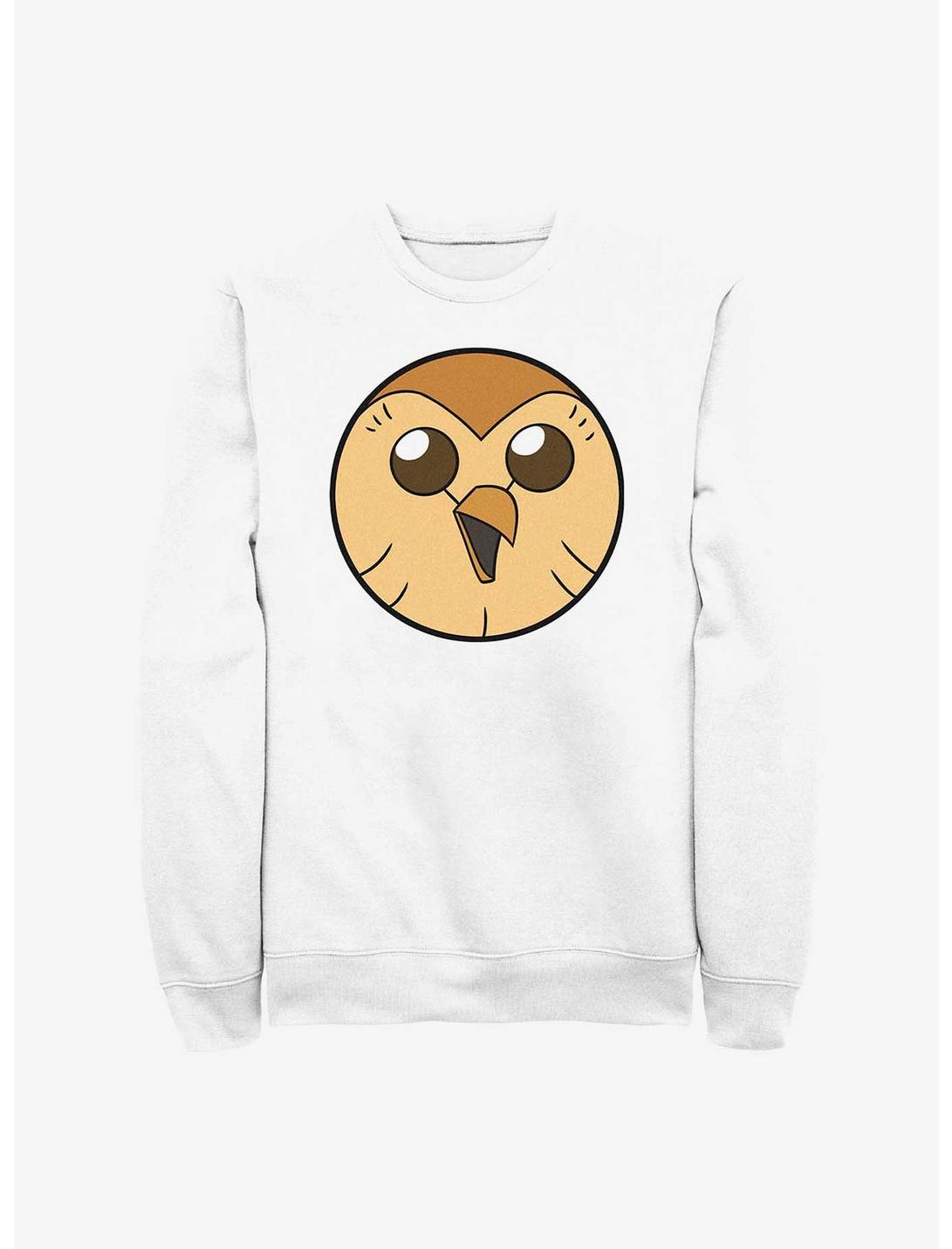 Disney The Owl House Hooty Face Solid Sweatshirt, WHITE, hi-res