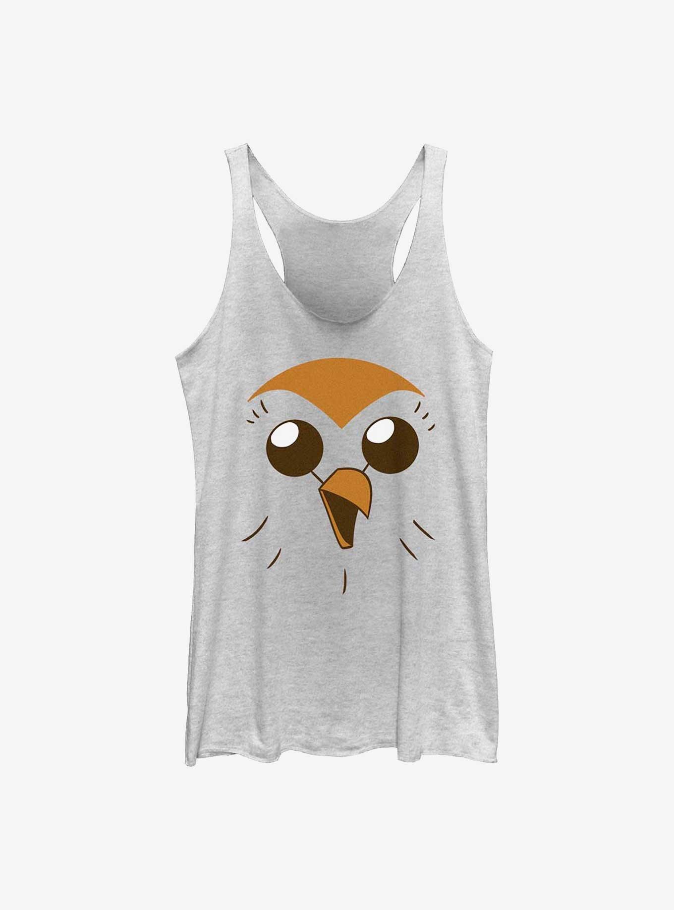 Disney The Owl House Hooty Face Womens Tank Top, WHITE HTR, hi-res