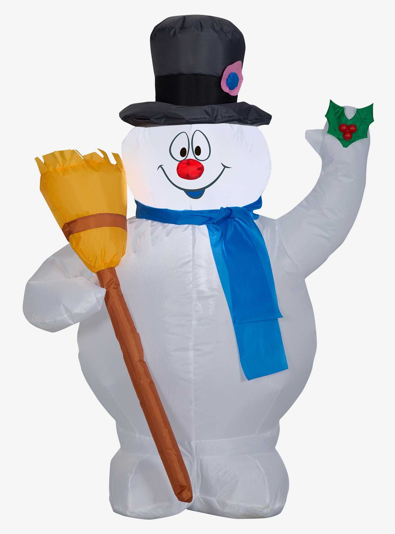 Frosty The Snowman Broom Inflatable Decor, , hi-res