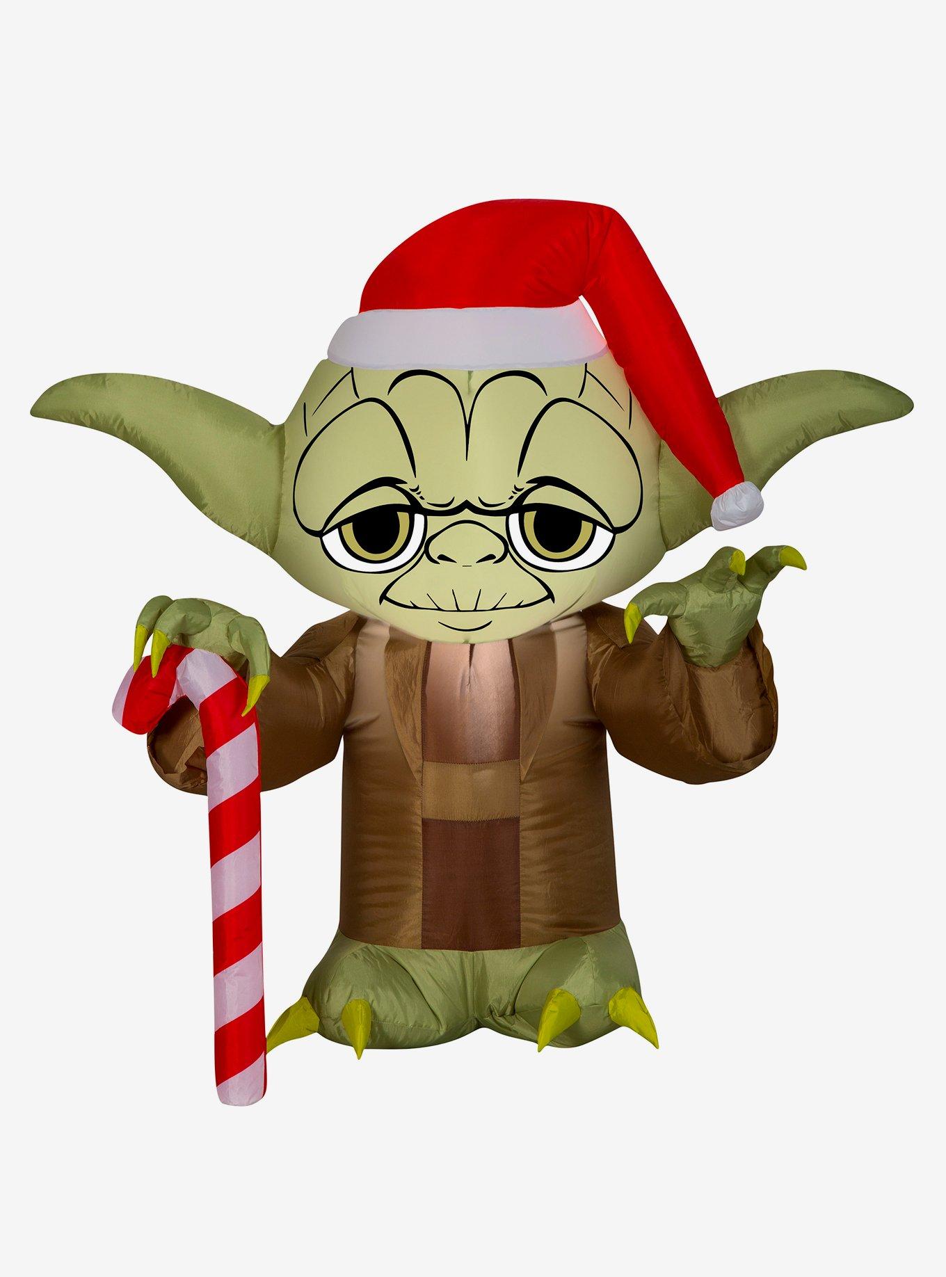 Star Wars Yoda Santa Hat Inflatable Decor, , hi-res