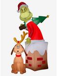 Grinch And Max Chimney Inflatable Decor, , hi-res