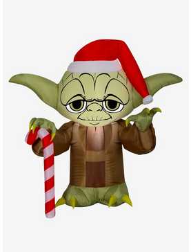 Star Wars Yoda Santa Hat Inflatable Decor, , hi-res