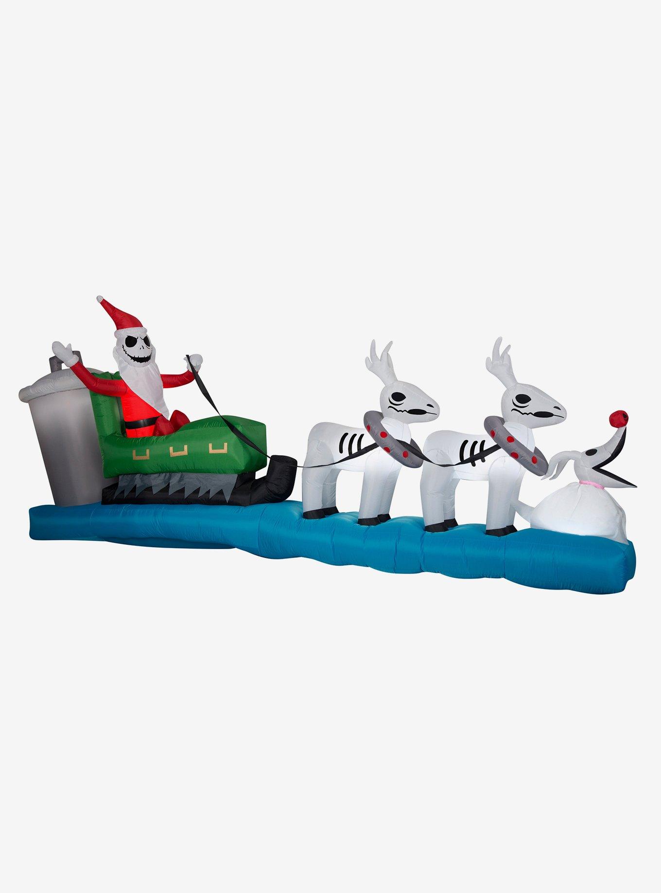 The Nightmare Before Christmas Jack Sleigh Inflatable Decor, , hi-res