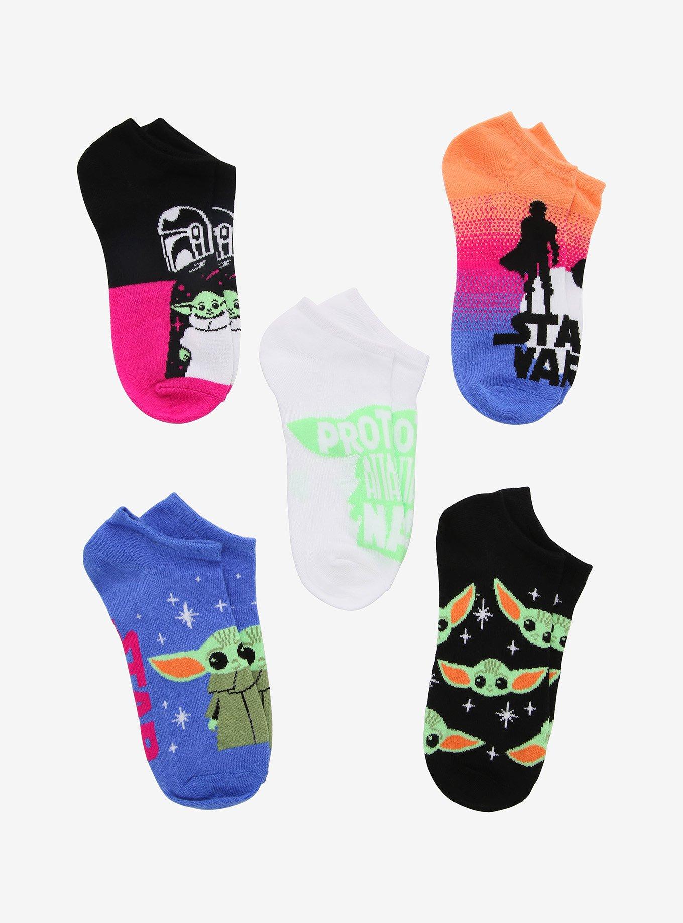 Star Wars The Mandalorian The Child Vibrant No-Show Socks 5 Pair, , hi-res
