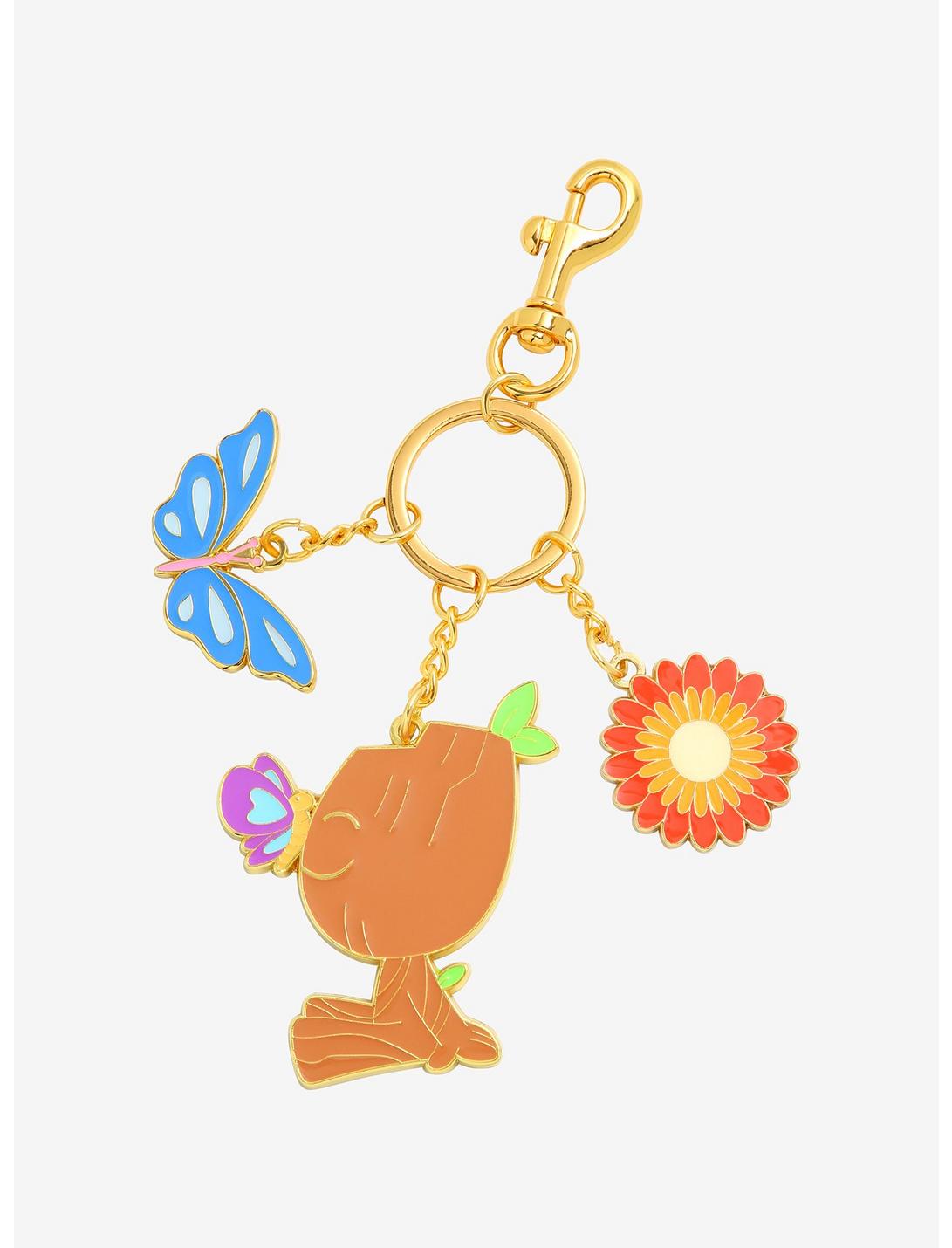 Loungefly Marvel Guardians of the Galaxy Springtime Groot Multi-Charm Keychain - BoxLunch Exclusive, , hi-res